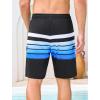 image:imageSILKWORLD Mens Swim Trunks Compression Lined Swimming Shorts 9 QuickDry Bathing Suits with Zipper Cargo PocketsStripes Blue Black White