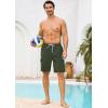 image:imageSILKWORLD Mens Swim Trunks with Compression Liner 9 Stretch Beach Shorts Quick Dry Bathing Suits with Zipper PocketsArmy Green Totem