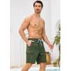image:imageSILKWORLD Mens Swim Trunks with Compression Liner 9 Stretch Beach Shorts Quick Dry Bathing Suits with Zipper PocketsArmy Green Totem