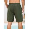 image:imageSILKWORLD Mens Swim Trunks with Compression Liner 9 Stretch Beach Shorts Quick Dry Bathing Suits with Zipper PocketsArmy Green Totem