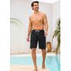 image:imageSILKWORLD Mens Swim Trunks with Compression Liner 9 Stretch Beach Shorts Quick Dry Bathing Suits with Zipper PocketsBlack Totem