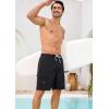 image:imageSILKWORLD Mens Swim Trunks with Compression Liner 9 Stretch Beach Shorts Quick Dry Bathing Suits with Zipper PocketsBlack Totem