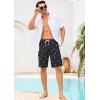 image:imageSILKWORLD Mens Swim Trunks with Compression Liner 9 Stretch Beach Shorts Quick Dry Bathing Suits with Zipper PocketsBlue Anchor