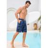 image:imageSILKWORLD Mens Swim Trunks with Compression Liner 9 Stretch Beach Shorts Quick Dry Bathing Suits with Zipper PocketsBluetropical