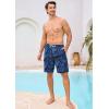 image:imageSILKWORLD Mens Swim Trunks with Compression Liner 9 Stretch Beach Shorts Quick Dry Bathing Suits with Zipper PocketsBluetropical