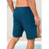 image:imageSILKWORLD Mens Swim Trunks with Compression Liner 9 Stretch Beach Shorts Quick Dry Bathing Suits with Zipper PocketsCopenblue Pineapple