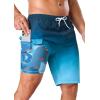 image:imageSILKWORLD Mens Swim Trunks with Compression Liner 9 Stretch Beach Shorts Quick Dry Bathing Suits with Zipper PocketsGradient Blue