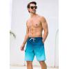 image:imageSILKWORLD Mens Swim Trunks with Compression Liner 9 Stretch Beach Shorts Quick Dry Bathing Suits with Zipper PocketsGradient Blue