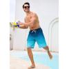 image:imageSILKWORLD Mens Swim Trunks with Compression Liner 9 Stretch Beach Shorts Quick Dry Bathing Suits with Zipper PocketsGradient Blue
