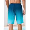 image:imageSILKWORLD Mens Swim Trunks with Compression Liner 9 Stretch Beach Shorts Quick Dry Bathing Suits with Zipper PocketsGradient Blue