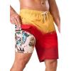 image:imageSILKWORLD Mens Swim Trunks with Compression Liner 9 Stretch Beach Shorts Quick Dry Bathing Suits with Zipper PocketsGradient Orange