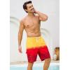 image:imageSILKWORLD Mens Swim Trunks with Compression Liner 9 Stretch Beach Shorts Quick Dry Bathing Suits with Zipper PocketsGradient Orange