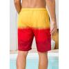 image:imageSILKWORLD Mens Swim Trunks with Compression Liner 9 Stretch Beach Shorts Quick Dry Bathing Suits with Zipper PocketsGradient Orange