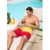 image:imageSILKWORLD Mens Swim Trunks with Compression Liner 9 Stretch Beach Shorts Quick Dry Bathing Suits with Zipper PocketsGradient Orange