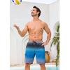 image:imageSILKWORLD Mens Swim Trunks with Compression Liner 9 Stretch Beach Shorts Quick Dry Bathing Suits with Zipper PocketsGrey Blue