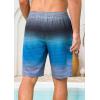 image:imageSILKWORLD Mens Swim Trunks with Compression Liner 9 Stretch Beach Shorts Quick Dry Bathing Suits with Zipper PocketsGrey Blue