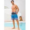 image:imageSILKWORLD Mens Swim Trunks with Compression Liner 9 Stretch Beach Shorts Quick Dry Bathing Suits with Zipper PocketsGrey Blue