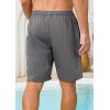 image:imageSILKWORLD Mens Swim Trunks with Compression Liner 9 Stretch Beach Shorts Quick Dry Bathing Suits with Zipper PocketsGrey Frosted