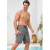 image:imageSILKWORLD Mens Swim Trunks with Compression Liner 9 Stretch Beach Shorts Quick Dry Bathing Suits with Zipper PocketsGrey Frosted