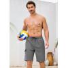 image:imageSILKWORLD Mens Swim Trunks with Compression Liner 9 Stretch Beach Shorts Quick Dry Bathing Suits with Zipper PocketsGrey Frosted