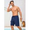 image:imageSILKWORLD Mens Swim Trunks with Compression Liner 9 Stretch Beach Shorts Quick Dry Bathing Suits with Zipper PocketsNavy Totem