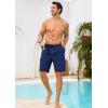 image:imageSILKWORLD Mens Swim Trunks with Compression Liner 9 Stretch Beach Shorts Quick Dry Bathing Suits with Zipper PocketsNavy Totem