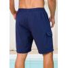 image:imageSILKWORLD Mens Swim Trunks with Compression Liner 9 Stretch Beach Shorts Quick Dry Bathing Suits with Zipper PocketsNavy Totem