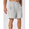 image:imageSILKWORLD Mens Quick Dry Athletic Running Shorts with Zipper Pockets 7 Stretch Gym Workout Training ShortsLight Grey