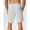 image:imageSILKWORLD Mens Quick Dry Athletic Running Shorts with Zipper Pockets 7 Stretch Gym Workout Training ShortsLight Grey