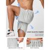 image:imageSILKWORLD Mens Quick Dry Athletic Running Shorts with Zipper Pockets 7 Stretch Gym Workout Training ShortsLight Grey