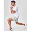 image:imageSILKWORLD Mens Quick Dry Athletic Running Shorts with Zipper Pockets 7 Stretch Gym Workout Training ShortsLight Grey
