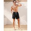 image:imageSILKWORLD Mens Swim Trunks 6 Quick Dry Bathing Suit Beach Swimming Shorts with Compression Liner and Zipper PocketsA01 Black Grey Liner