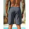 image:imageSILKWORLD Mens Swim Trunks Quick Dry Bathing Suit 9 Inch Swim Shorts with Mesh Lining and Zipper Cargo PocketsDark Gray