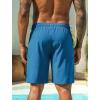 image:imageSILKWORLD Mens Swim Trunks Quick Dry Bathing Suit 9 Inch Swim Shorts with Mesh Lining and Zipper Cargo PocketsPeacock Blue