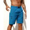 image:imageSILKWORLD Mens Swim Trunks Quick Dry Bathing Suit 9 Inch Swim Shorts with Mesh Lining and Zipper Cargo PocketsPeacock Blue