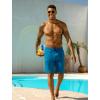 image:imageSILKWORLD Mens Swim Trunks Quick Dry Bathing Suit 9 Inch Swim Shorts with Mesh Lining and Zipper Cargo PocketsPeacock Blue