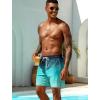 image:imageSILKWORLD Mens Swim Trunks Quick Dry Beach Shorts with PocketsMq18zipblack to Green Ombre