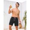image:imageSILKWORLD Mens Swim Trunks with Compression Liner 2 in 1 Quick Dry Bathing Suit 7 Inch Swim Shorts with Zipper PocketsBlack