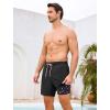 image:imageSILKWORLD Mens Swim Trunks with Compression Liner 2 in 1 Quick Dry Bathing Suit 7 Inch Swim Shorts with Zipper PocketsBlack