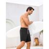 image:imageSILKWORLD Mens Swim Trunks with Compression Liner 2 in 1 Quick Dry Bathing Suit 7 Inch Swim Shorts with Zipper PocketsBlack