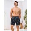 image:imageSILKWORLD Mens Swim Trunks with Compression Liner 2 in 1 Quick Dry Bathing Suit 7 Inch Swim Shorts with Zipper PocketsBlack Blue Dinosaur