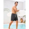 image:imageSILKWORLD Mens Swim Trunks with Compression Liner 2 in 1 Quick Dry Bathing Suit 7 Inch Swim Shorts with Zipper PocketsBlack Totem