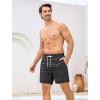 image:imageSILKWORLD Mens Swim Trunks with Compression Liner 2 in 1 Quick Dry Bathing Suit 7 Inch Swim Shorts with Zipper PocketsBlack Totem
