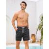 image:imageSILKWORLD Mens Swim Trunks with Compression Liner 2 in 1 Quick Dry Bathing Suit 7 Inch Swim Shorts with Zipper PocketsBlack Totem