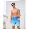 image:imageSILKWORLD Mens Swim Trunks with Compression Liner 2 in 1 Quick Dry Bathing Suit 7 Inch Swim Shorts with Zipper PocketsC1gradient Blue
