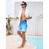 image:imageSILKWORLD Mens Swim Trunks with Compression Liner 2 in 1 Quick Dry Bathing Suit 7 Inch Swim Shorts with Zipper PocketsC1gradient Blue