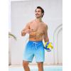 image:imageSILKWORLD Mens Swim Trunks with Compression Liner 2 in 1 Quick Dry Bathing Suit 7 Inch Swim Shorts with Zipper PocketsC1gradient Blue