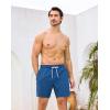 image:imageSILKWORLD Mens Swim Trunks with Compression Liner 2 in 1 Quick Dry Bathing Suit 7 Inch Swim Shorts with Zipper PocketsD1dark Blue