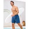 image:imageSILKWORLD Mens Swim Trunks with Compression Liner 2 in 1 Quick Dry Bathing Suit 7 Inch Swim Shorts with Zipper PocketsD1dark Blue