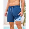 image:imageSILKWORLD Mens Swim Trunks with Compression Liner 2 in 1 Quick Dry Bathing Suit 7 Inch Swim Shorts with Zipper PocketsD1dark Blue